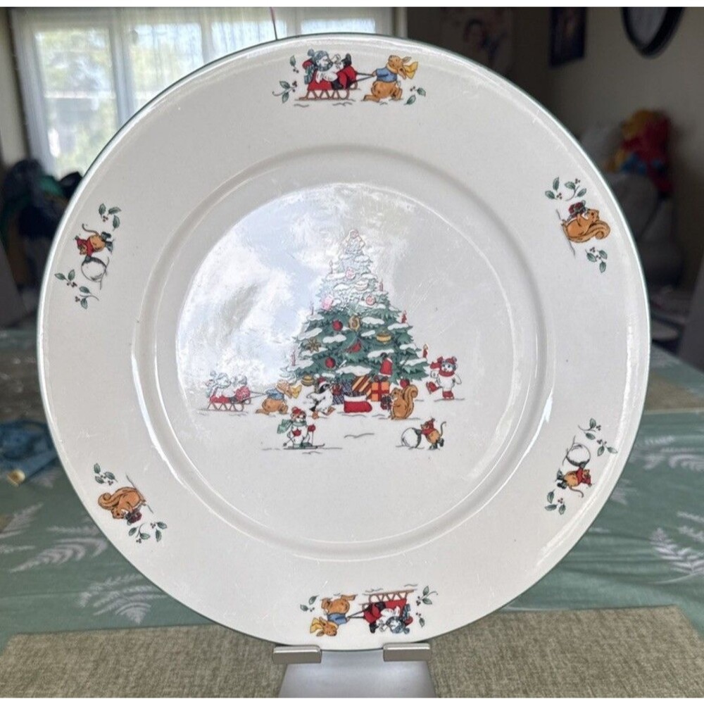 Vintage MAGICAL CHRISTMAS Salad Plate China Pearl, 10 3/4” , EUC!